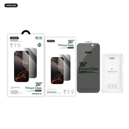 Защитное стекло SUPGLASS Privacy Glass SG-04 IPh15/15 Pro/16 (6.1)