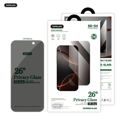 Защитное стекло SUPGLASS Privacy Glass SG-04 IPh15/15 Pro/16 (6.1)
