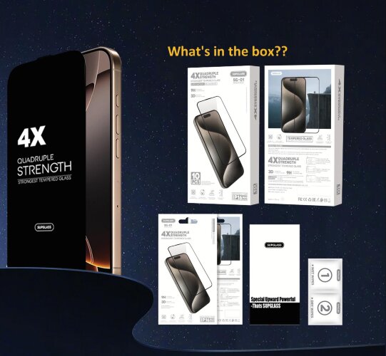 Protective glass Supglass SG-01 4X Quadruple Strength Glass 10-in-1 For IP 16 Pro Max (6.9)
