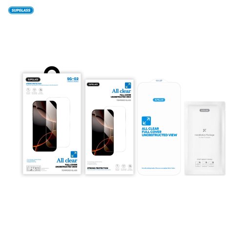 Защитные стекла Supglass SG-02 Transparent Glass All Clear For IP 14 Pro (6.1)