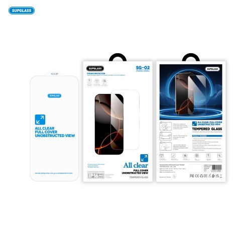 Защитные стекла Supglass SG-02 Transparent Glass All Clear For IP 14 Pro (6.1)