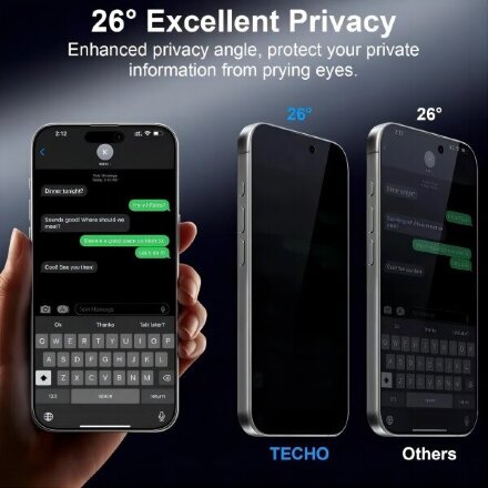 Защитное стекло SupGlass SG-12 Full Screen Coverage 26° Privacy Glass iP 17 Air (6.6) для iPhone 17 Air (6.6)