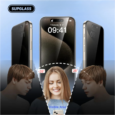Защитное стекло Антишпион SupGlass XC-12 Full Screen Coverage 26° Privacy Glass iP X/XS (5.8)